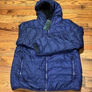 Navy blue puffer jacket